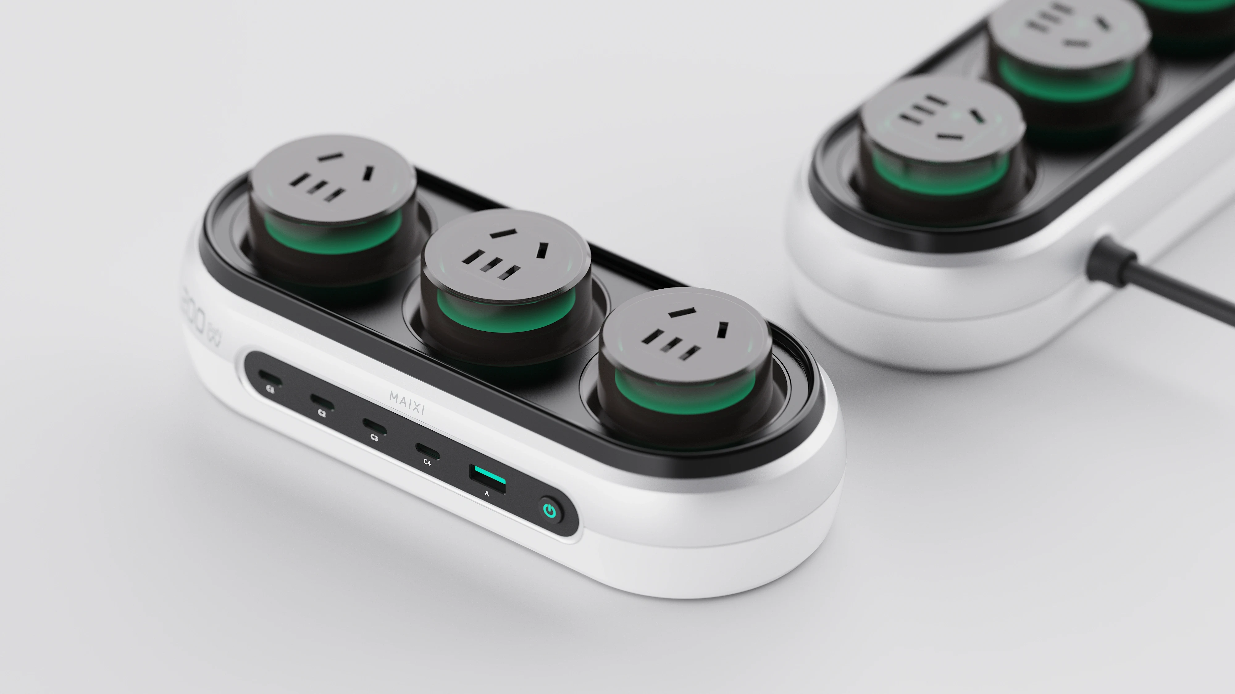 MAIXI U1-200W 三分之四官方渲染,后部电源线已接入